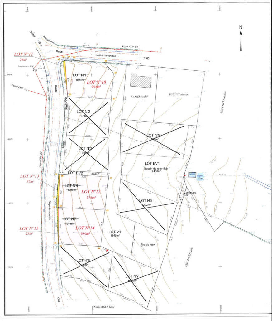 Plan du lotissement la Fontaine - Commune Saint Laurent de la Salle